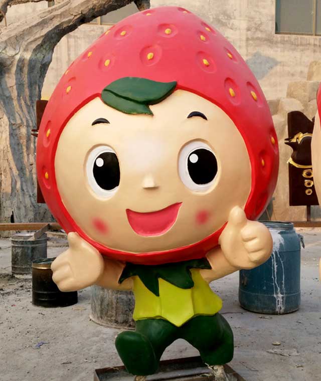 玻璃钢卡通雕塑草莓 玻璃钢卡通雕塑草莓