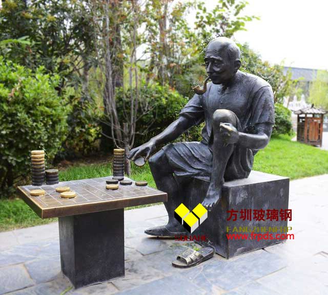 玻璃钢园林仿铜人物雕塑