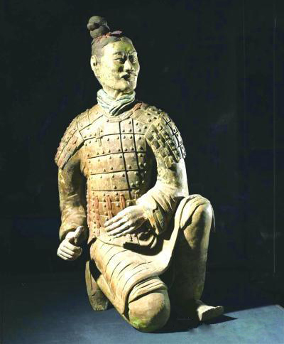 “绿脸俑”亮相陕西历史博物馆