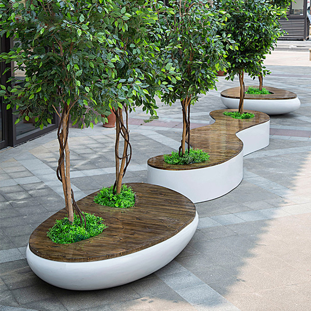 玻璃钢户外休闲椅组合花盆