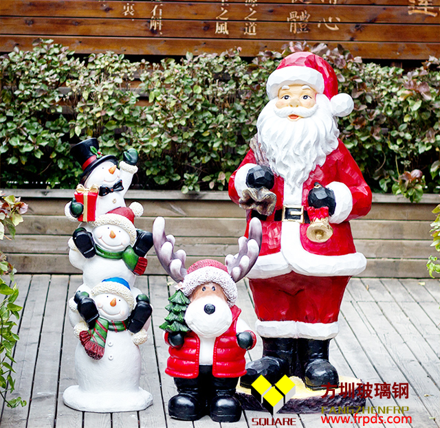 圣诞节组合装饰玻璃钢雕塑