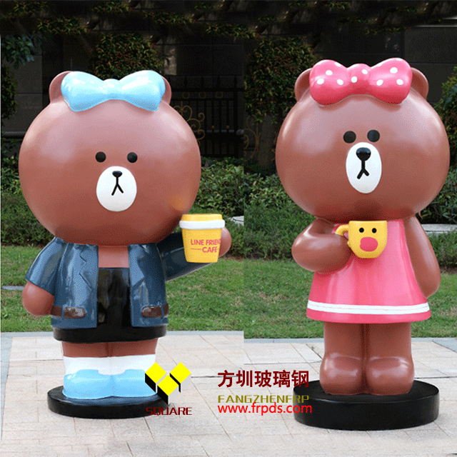 熊摆件玻璃钢卡通雕塑