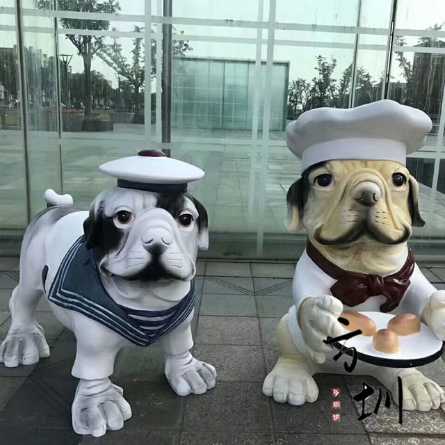 店面形象小狗狗玻璃钢雕塑
