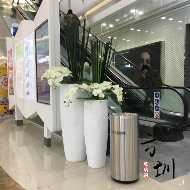 商场装饰组合式玻璃钢花盆