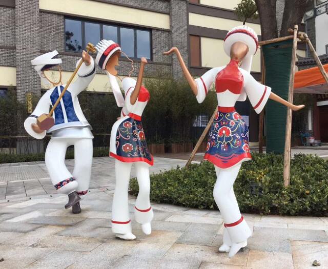 彩绘卡通玻璃钢人像雕塑