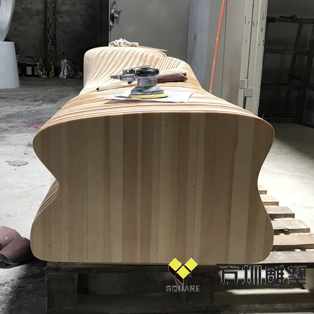 拼木艺术装饰长条形切片椅