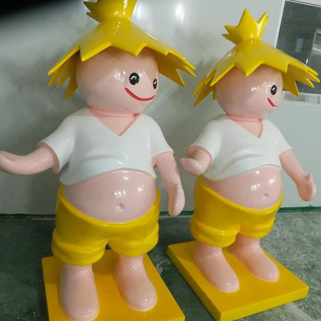 卡通玻璃钢草帽人雕塑