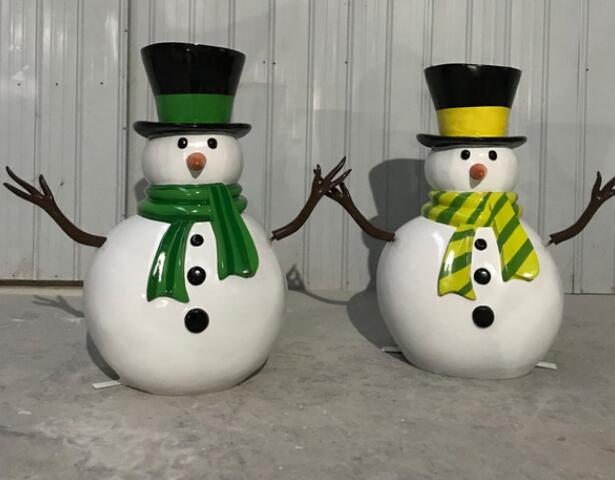 圣诞节玻璃钢彩绘雕塑形象公仔摆件