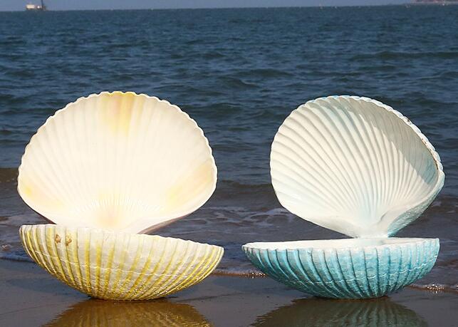 玻璃钢彩色贝壳雕塑