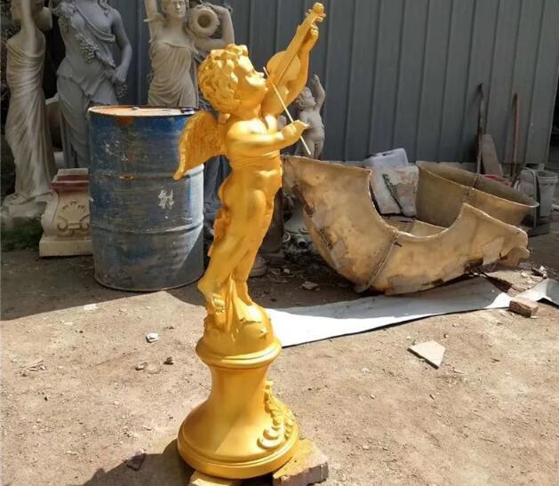 户外玻璃钢西方小天使雕塑