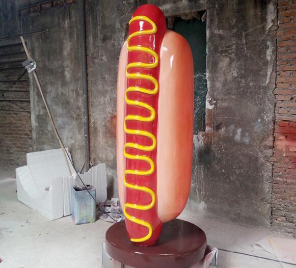 商场玻璃钢火腿肠热狗卡通雕塑定制