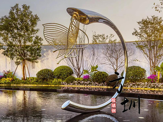 小区花园不锈钢景观蝴蝶雕塑