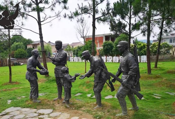 红色文化抗战英雄主题红军玻璃钢雕塑