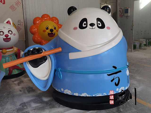 卡通星座玻璃钢熊猫雕塑