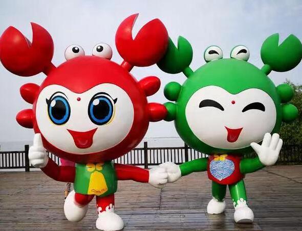 玻璃钢螃蟹形象卡通雕塑