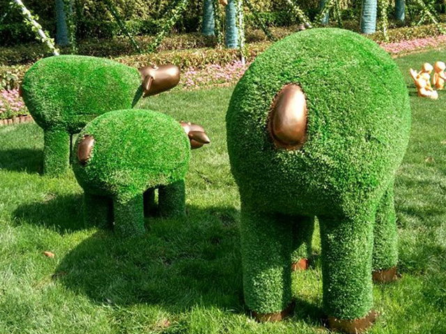 抽象加植绒玻璃钢绵阳动物雕塑