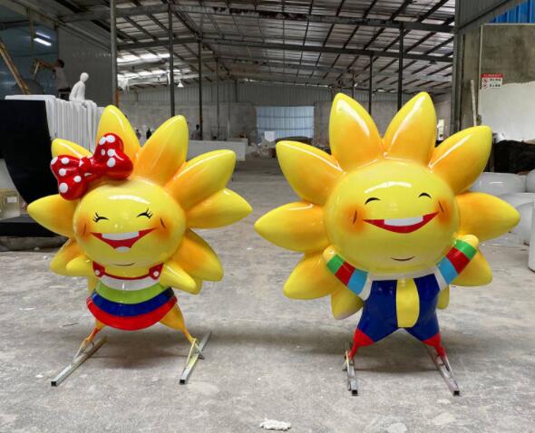 幼儿园玻璃钢向日葵ip卡通雕塑
