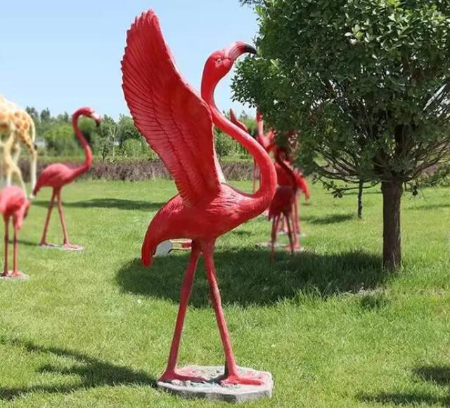 户外园林景观玻璃钢火烈鸟雕塑摆件