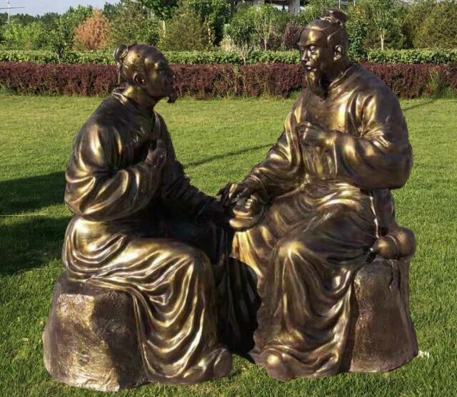 玻璃钢中医文化人物雕塑