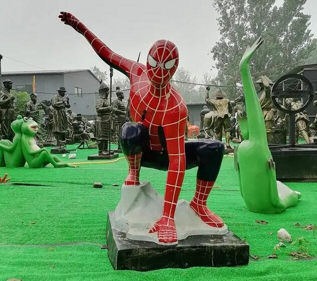 卡通玻璃钢蜘蛛侠雕塑