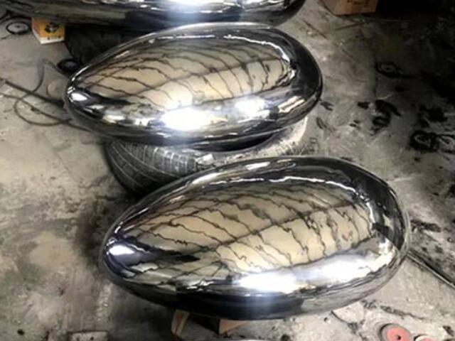 镜面椭圆不锈钢鹅卵石雕塑