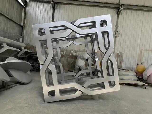 镂空不锈钢立方体魔方雕塑