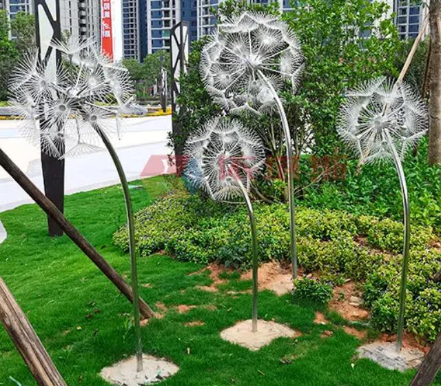 不锈钢蒲公英雕塑安装方法