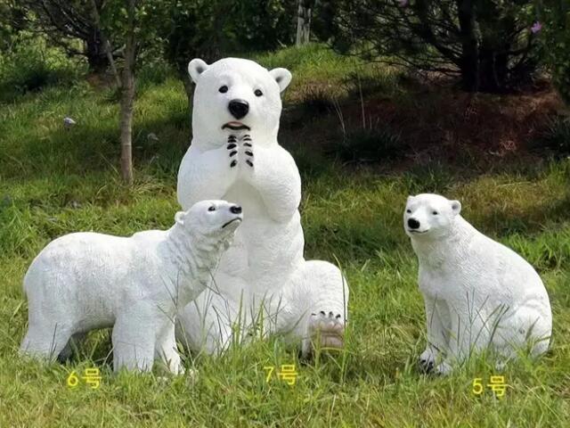 仿真玻璃钢北极熊动物雕塑