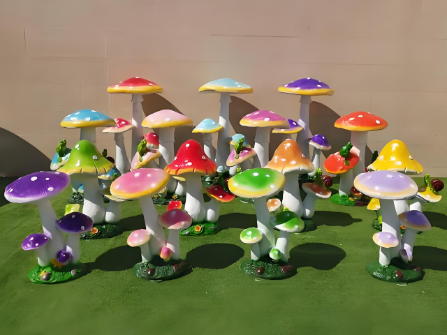 户外景观装饰玻璃钢卡通蘑菇雕塑