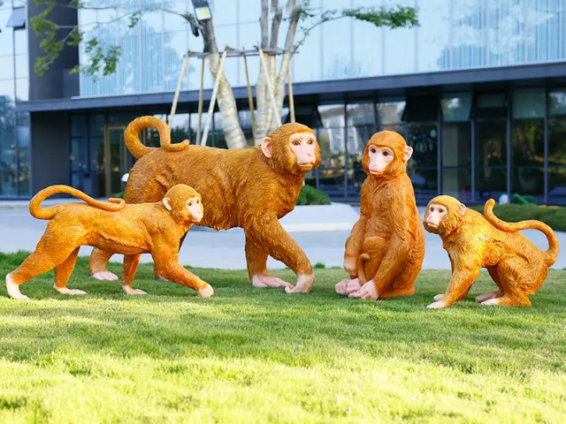 园林玻璃钢金丝猴雕塑自然灵韵与艺术创新的完美融合