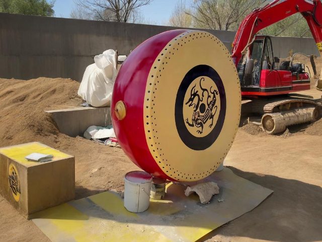 凝固的韵律玻璃钢锣鼓雕塑演绎传统与现代的时空交响