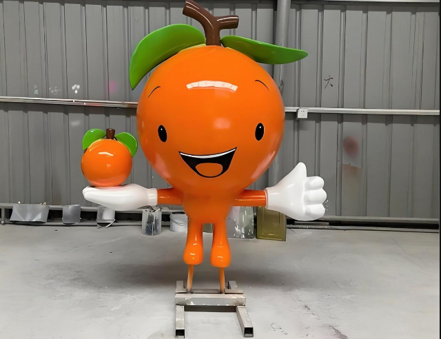 玻璃钢卡通橘子雕塑点亮空间的创意之??！
