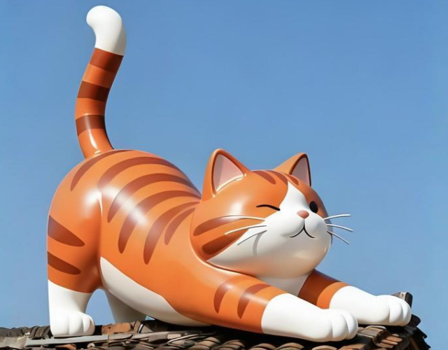 定制的凝视当玻璃钢凝固了猫的永恒一瞬