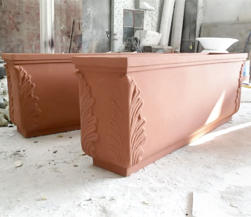 仿砂岩玻璃钢长形花槽