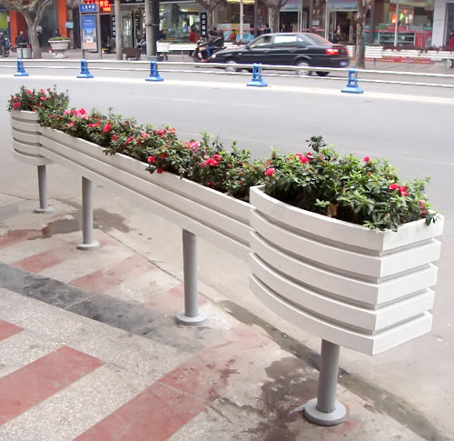 马路玻璃钢护栏花盆