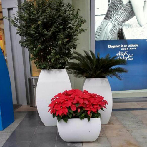 商场玻璃钢室外花盆