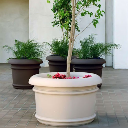 广场玻璃钢户外花盆