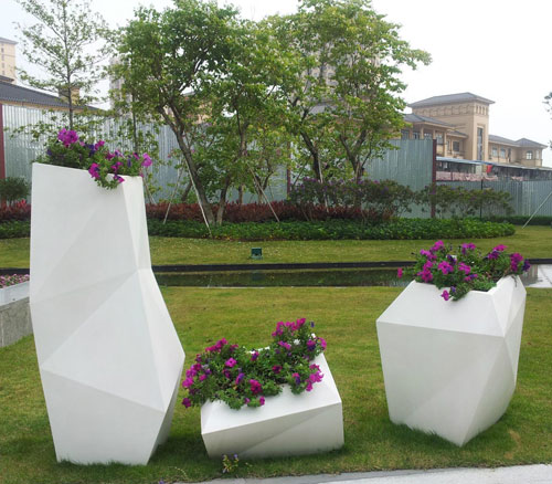 小区玻璃钢景观花盆