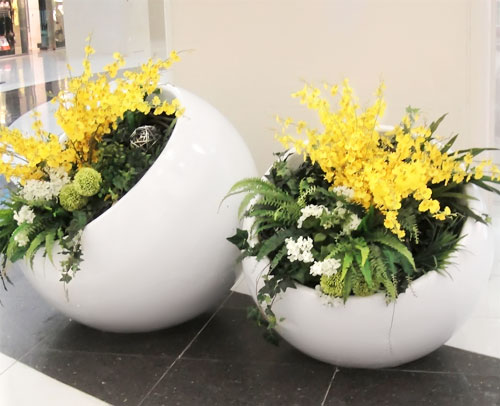 商场玻璃钢景观花盆