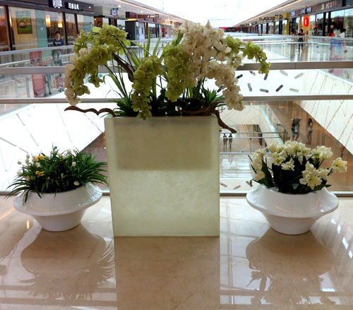 商场透明树脂盆景花盆