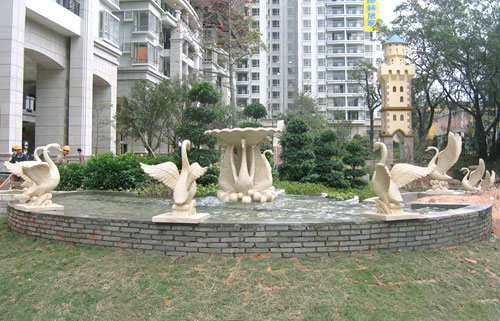 小区玻璃钢喷泉花盆