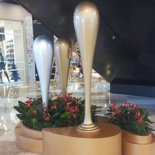 商场室内装饰玻璃钢花盆