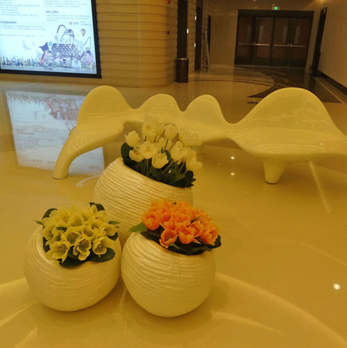 商场玻璃钢艺术花盆