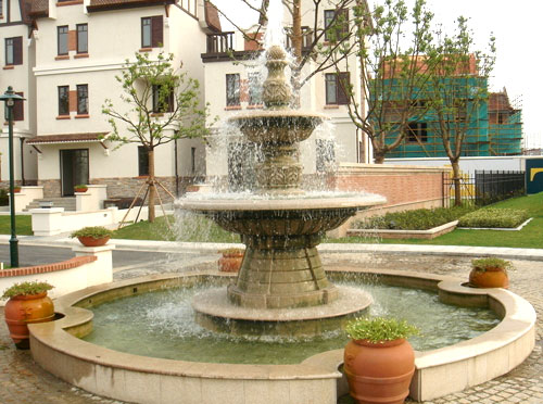 小区玻璃钢砂岩花盆