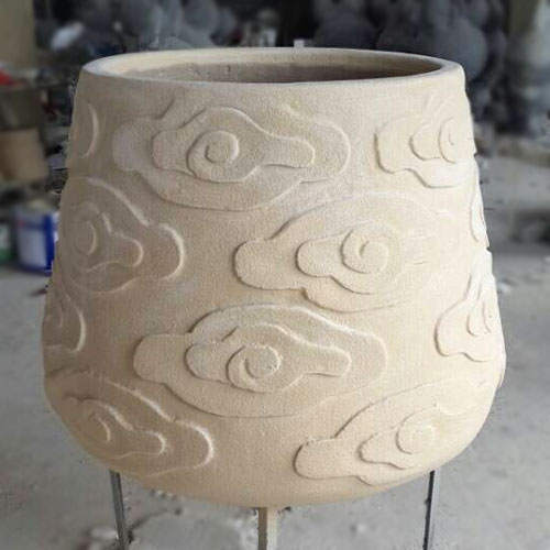 祥云玻璃钢仿砂岩花盆