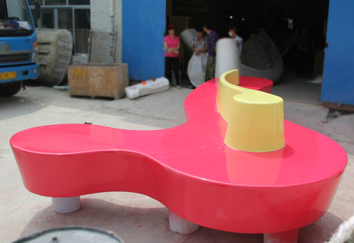 大型商场时尚玻璃钢沙发