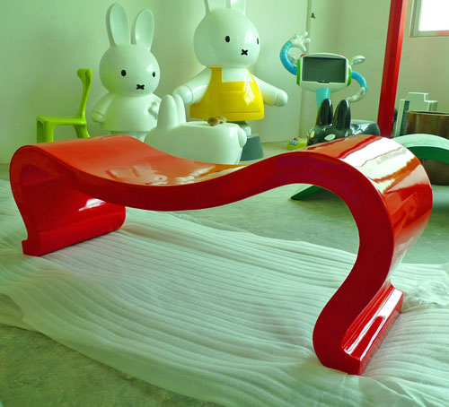 商场时尚玻璃钢沙发