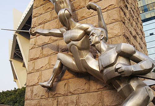 体育馆不锈钢击剑雕塑