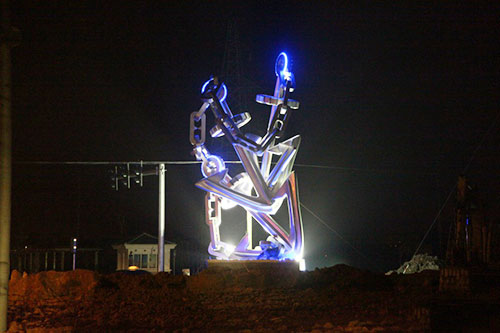 不锈钢创意船锚雕塑