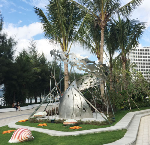 城市景区创意鱼群雕塑